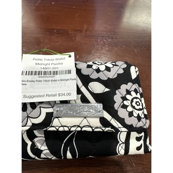 Vera Bradley Midnight Paisley Wallet Trifold New with tag Quilted Cotton - Picture 3 of 7